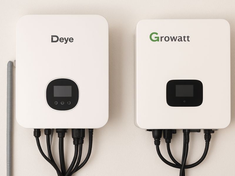 Hai hệ thống điện mặt trời thương hiệu lớn Deye và Growatt tại Nhật Thực