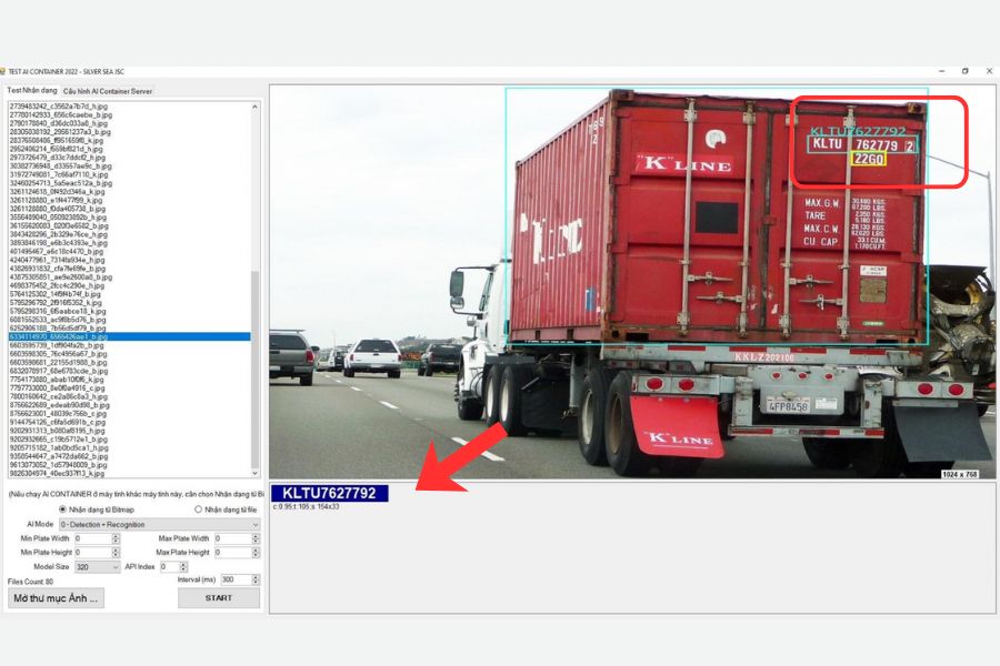 Camera AI nhận diện biển số xe container tích hợp barrier tự động.