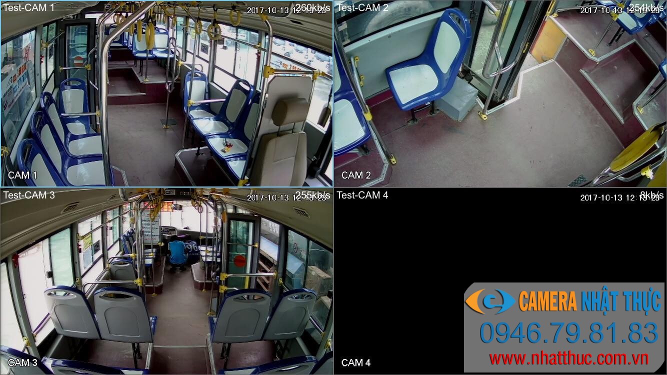 Lắp đặt camera trên xe khách