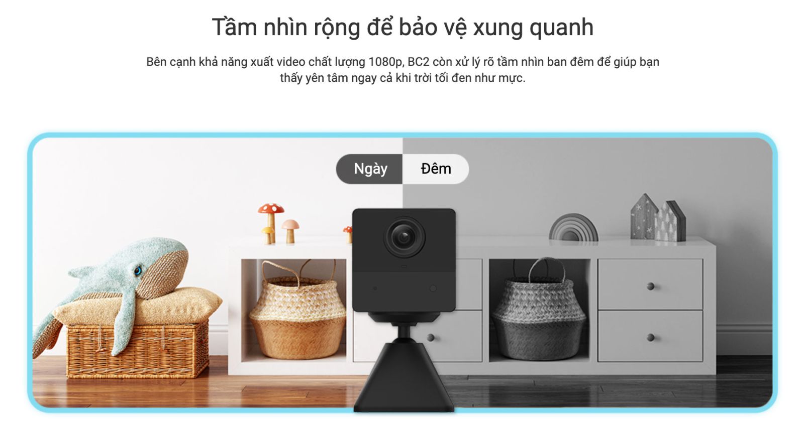 camera ezviz dùng pin bc2 Phát hiện chuyển động của người với thuật toán AI phát hiện hình dáng người và cảm biến PIR.