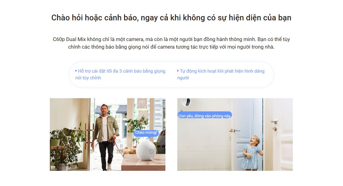 c60p ezviz Có mic và loa để đàm thoại 2 chiều