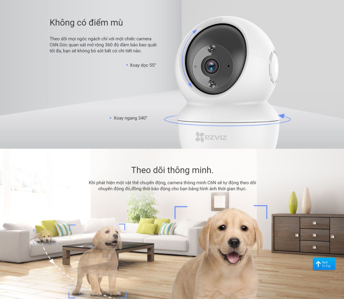 camera wifi ezviz c6n 2mp quay 360 độ