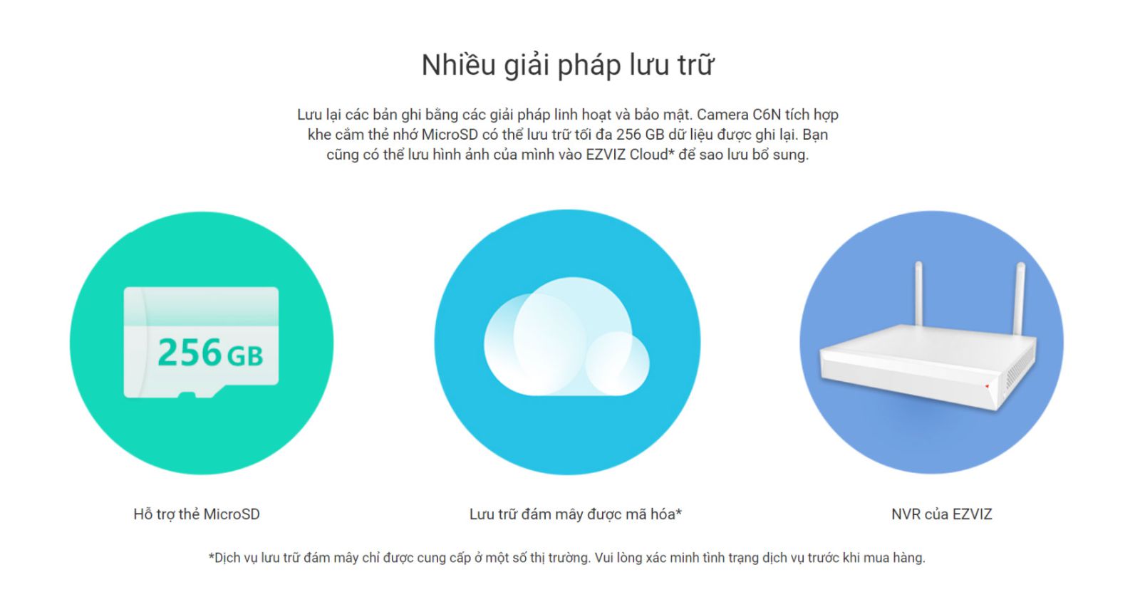 camera wifi ezviz c6n 2mp chính hãng với nhiều phương pháp lưu trữ