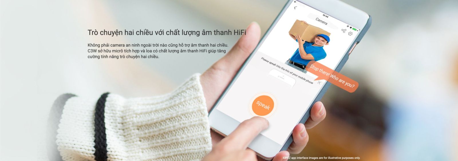 camera wifi ezviz c3w Đàm thoại 2 chiều