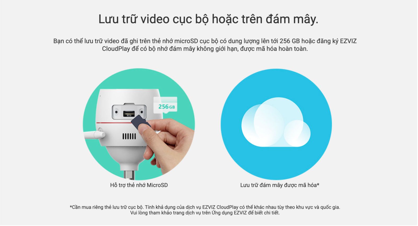 cs-c3tn 3mp Hỗ trợ khe cắm MicroSD 256GB