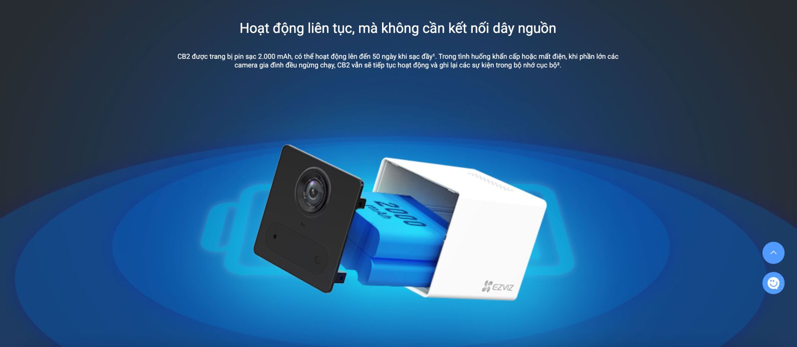 cs-cb2 Hoạt động liên tục, mà không cân kết nối dây nguồn 
