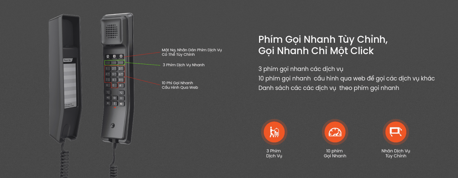 Điện thoại IP khách sạn Grandstream GHP611
