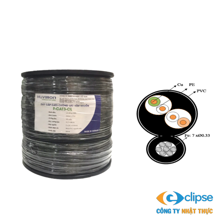 Dây cáp mạng CAT3 F-CAT3-CL-04 HUVIRON