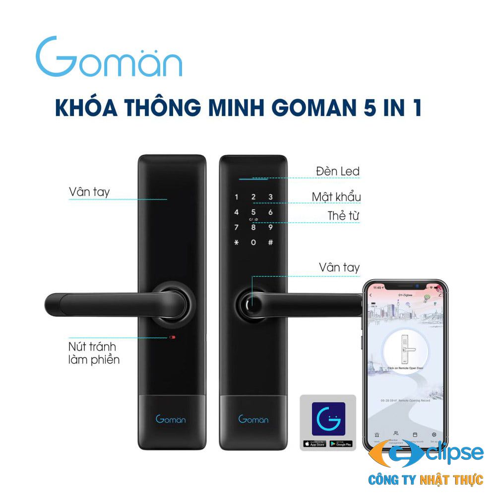 Khóa cửa gỗ thông minh Bluetooth GOMAN GM-SL282B