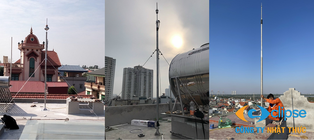 Nhật Thực còn nhận lắp chống sét cho nhà dân tại các khu vực lân cận