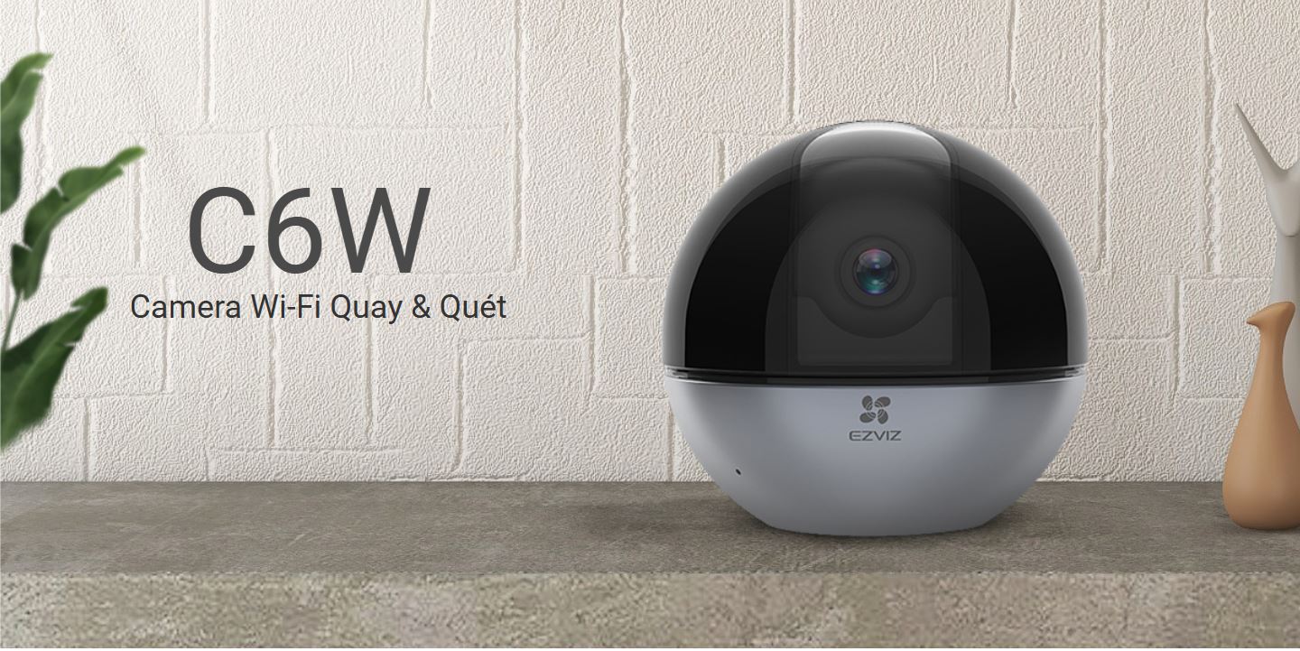 ezviz c6w Góc quay quét 360 độ bao phủ không gian.