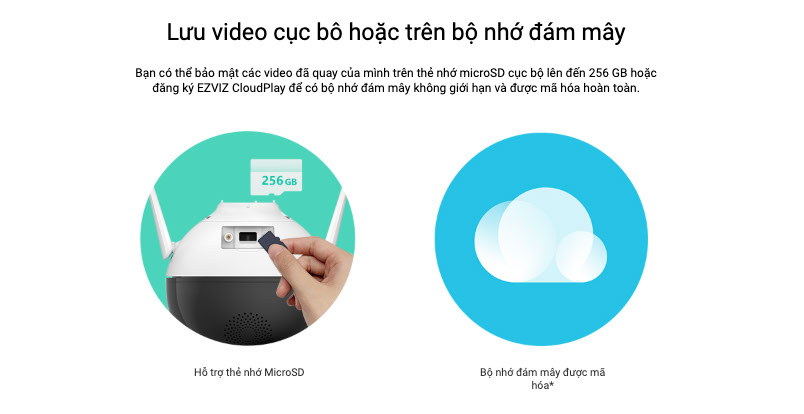 camera ezviz c8w lưu trữ đa dạng