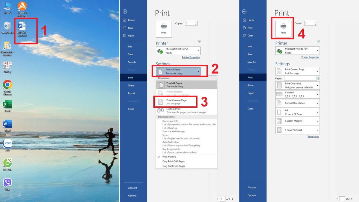 Thử in từng trang Word để sửa lỗi File Word không in được do File (Hình minh họa)