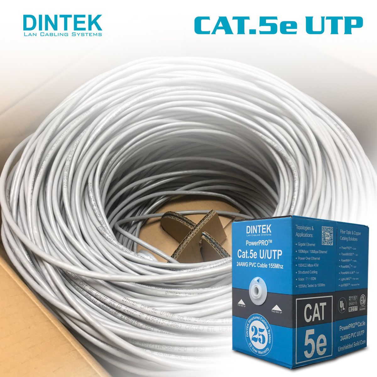 Cáp mạng Dintek CAT.5E UTP 305m (1101-03029)