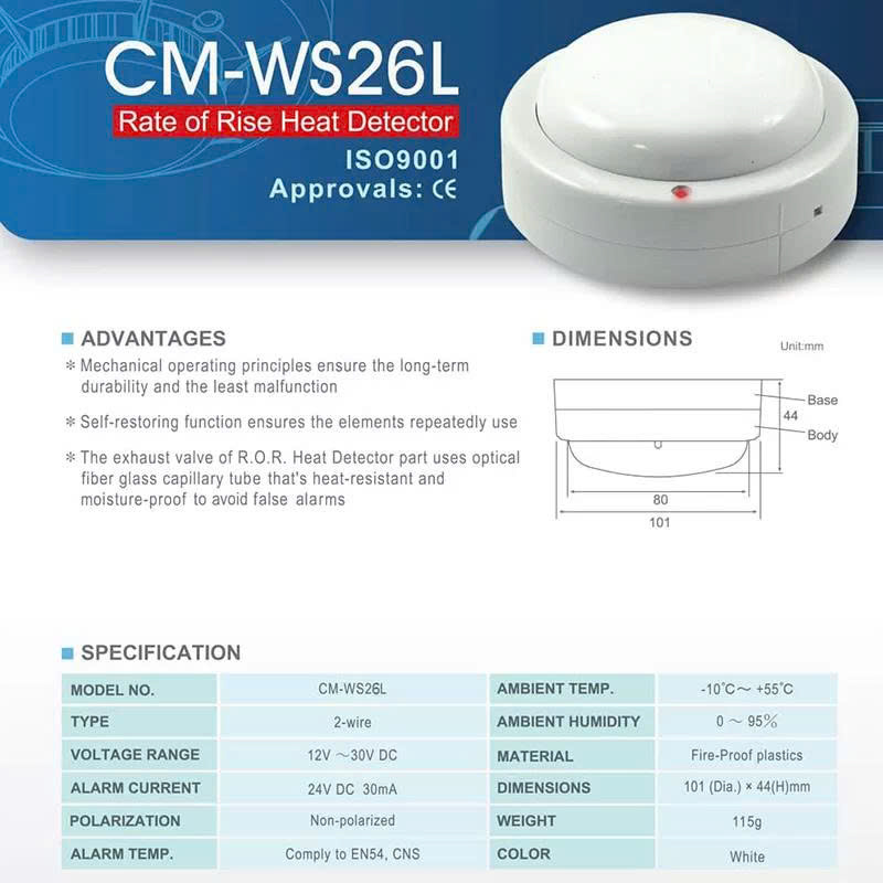 Đầu báo nhiệt Chungmei CM-WS26L