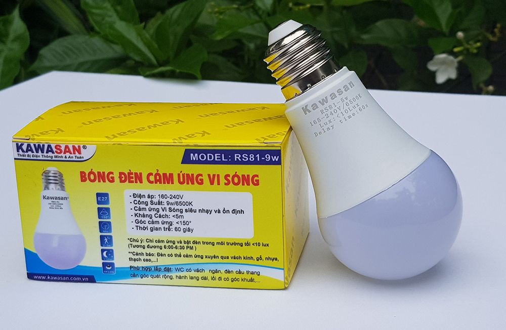 Đèn LED cảm ứng vi sóng KAWA RS81B-9W