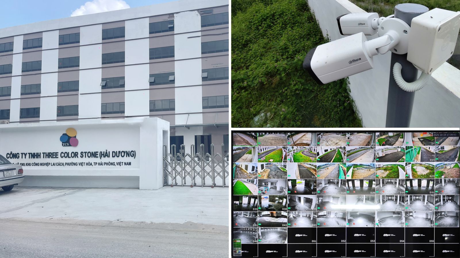 Lắp đặt 50 Camera đáp ứng tiêu chuẩn Hải Quan cho công ty TNHH Three Color Stone tại Hải Dương