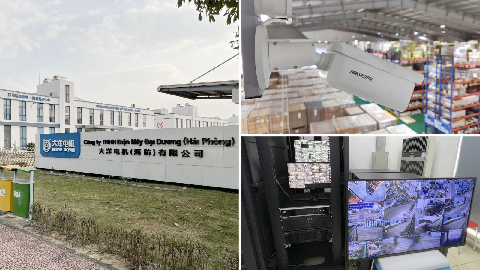 Lắp đặt 40 camera đáp ứng điều kiện giám sát Hải Quan tại Công Ty TNHH Điện Máy Đại Dương tại KCN An Dương Hải Phòng