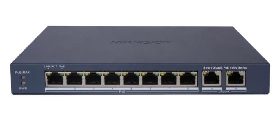 witch mạng thông minh 8 cổng PoE Gigabit HIKVISION DS-3E1510P-EI/M