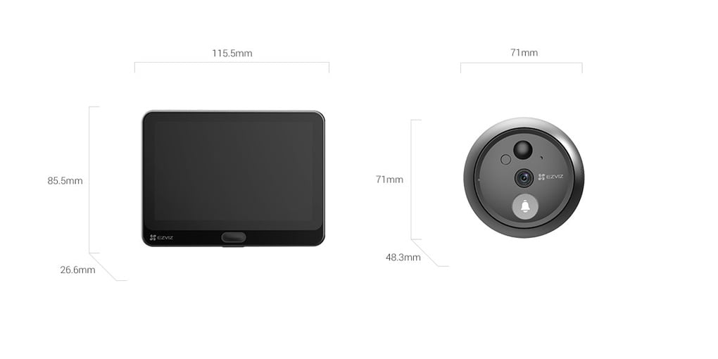 Bộ chuông cửa màn hình không dây Ezviz CS-HP4-R100-6E2WPFBS