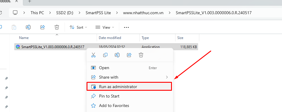 Cài đặt Smart PSS Lite