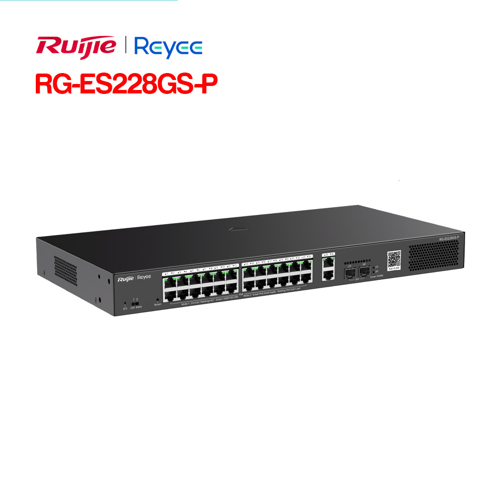 Layer 2 Smart Managed PoE Switch 28 Cổng RUIJIE RG-ES228GS-P