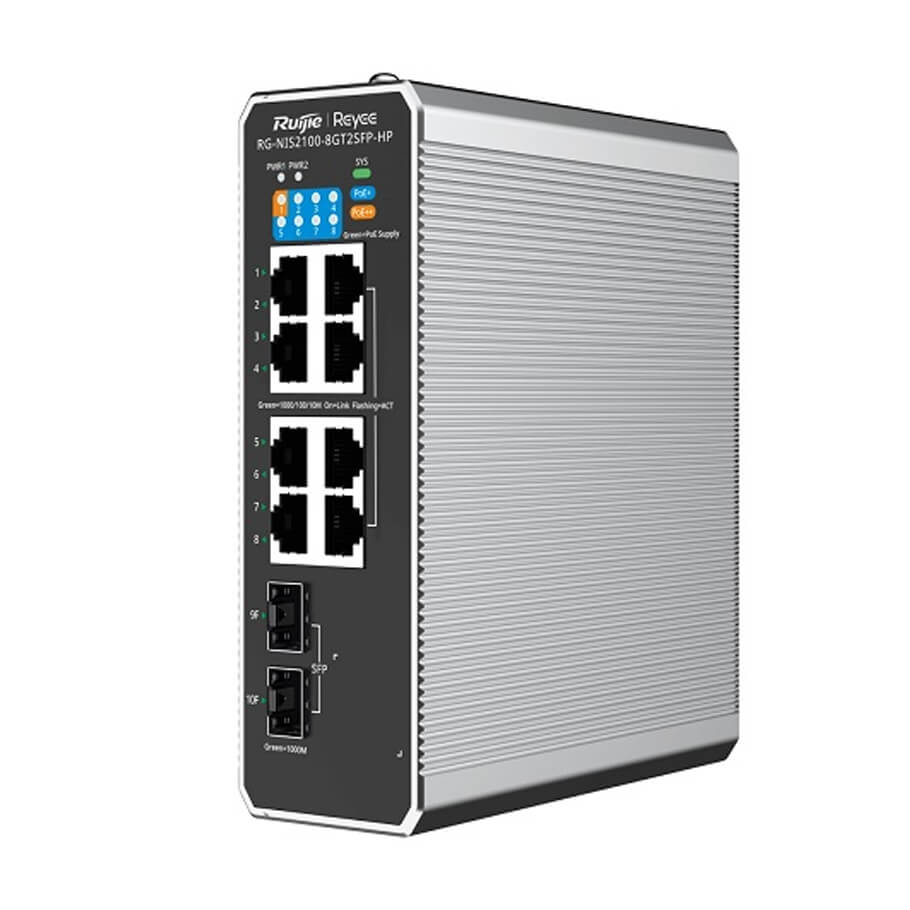 Switch công nghiệp 10 cổng Reyee RG-NIS2100-8GT2SFP-HP