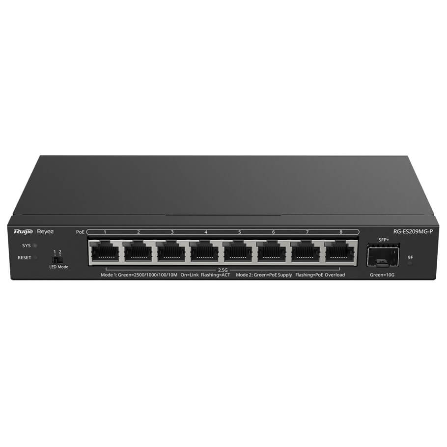 Switch mạng 8 cổng Reyee RG-ES209MG-P