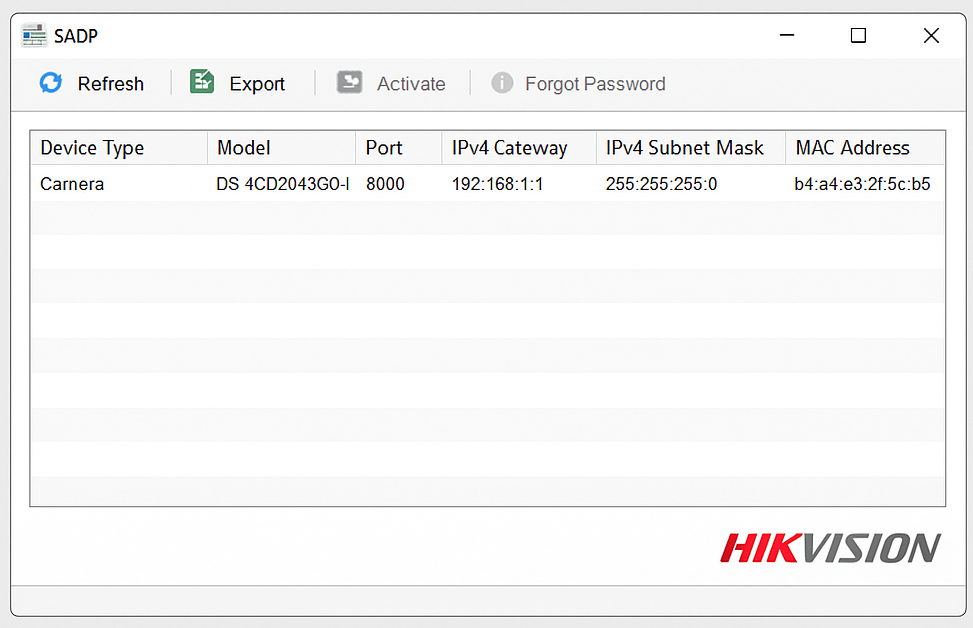 Phần mềm SADP Tool của Hikvision