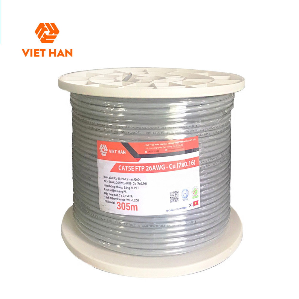 Cáp mạng 305m Việt Hàn LS-DVH CAT.5E FTP 26AWG
