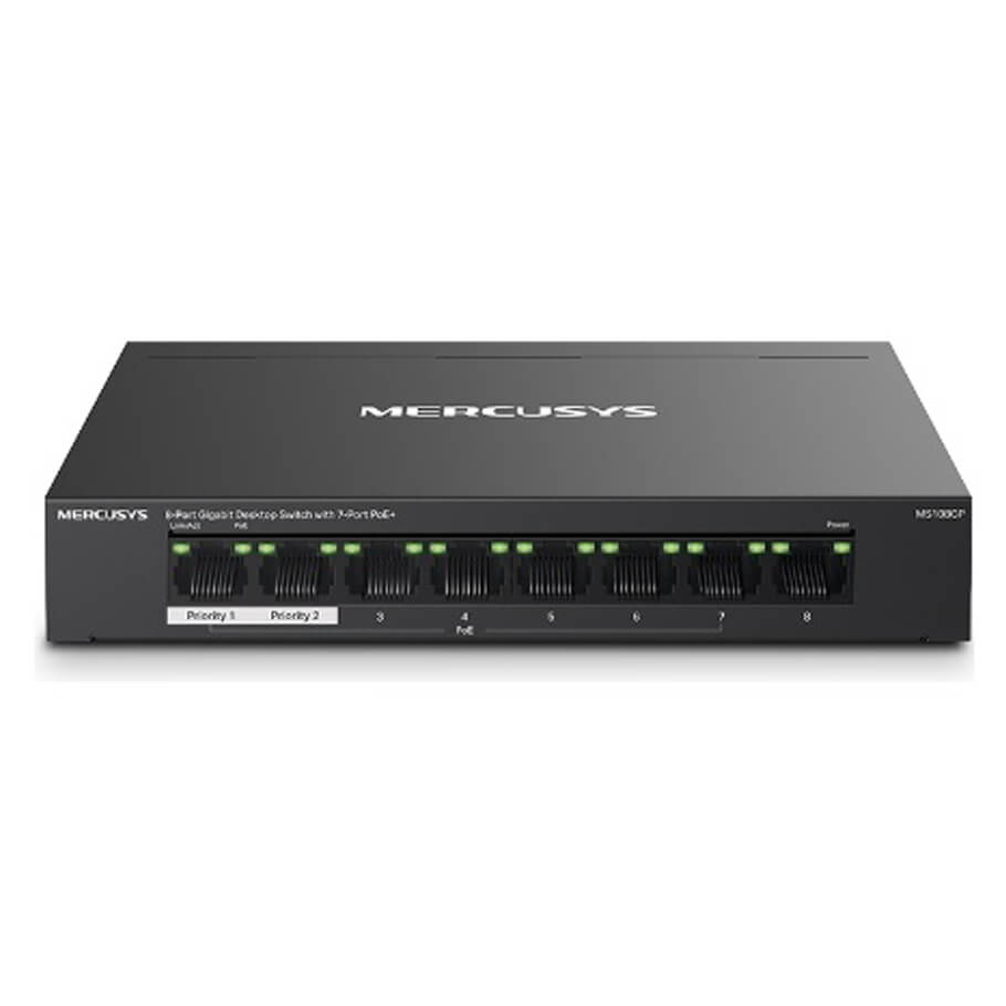 Switch 8 Cổng Gigabit với 7 Cổng PoE+ Mercusys MS108GP