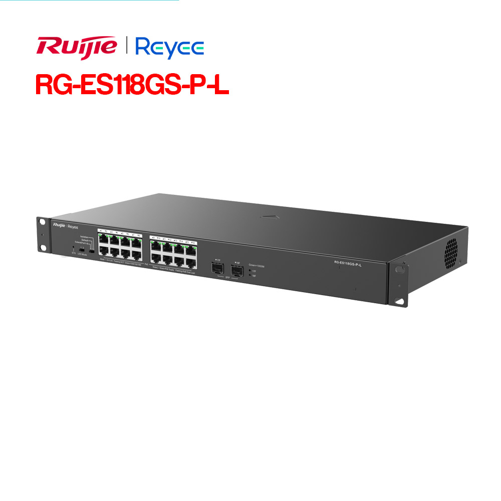 Unmanaged switch 16 cổng PoE RUIJIE RG-ES118GS-P-L