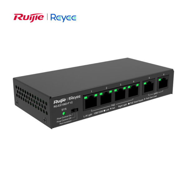 Unmanaged switch 4 cổng RUIJIE RG-ES106D-P V2