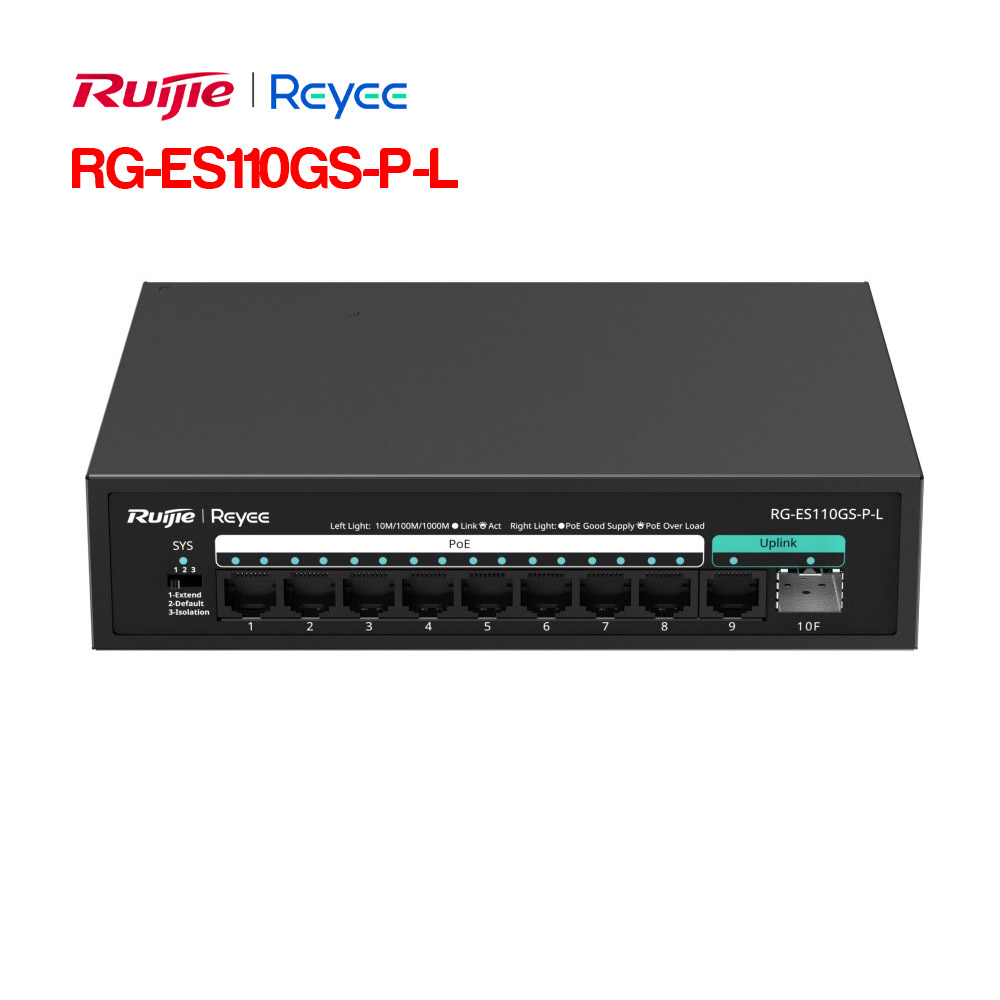 Unmanaged switch 8 cổng PoE RUIJIE RG-ES110GS-P-L
