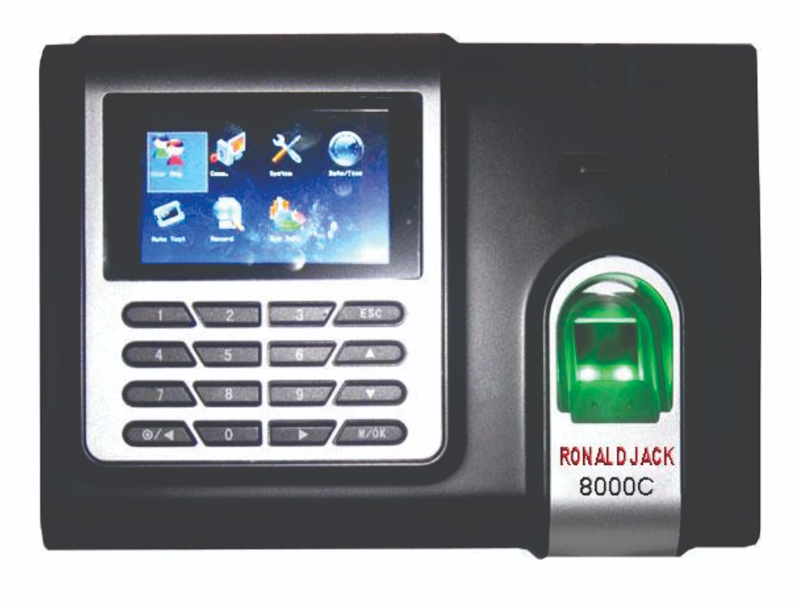 máy chấm công vân tay ronald jack 8000c