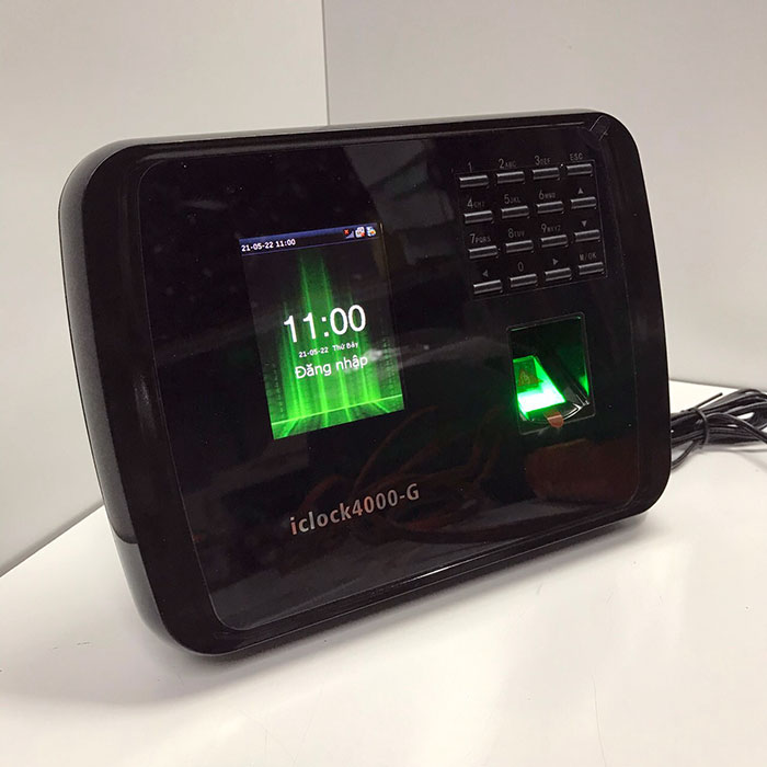 Máy chấm công vân tay + thẻ cảm ứng + pin lưu điện ICLOCK 4000-G