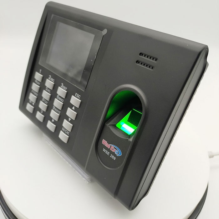 Máy chấm công vân tay + thẻ cảm ứng+ pin lưu điện WISE EYE WSE269