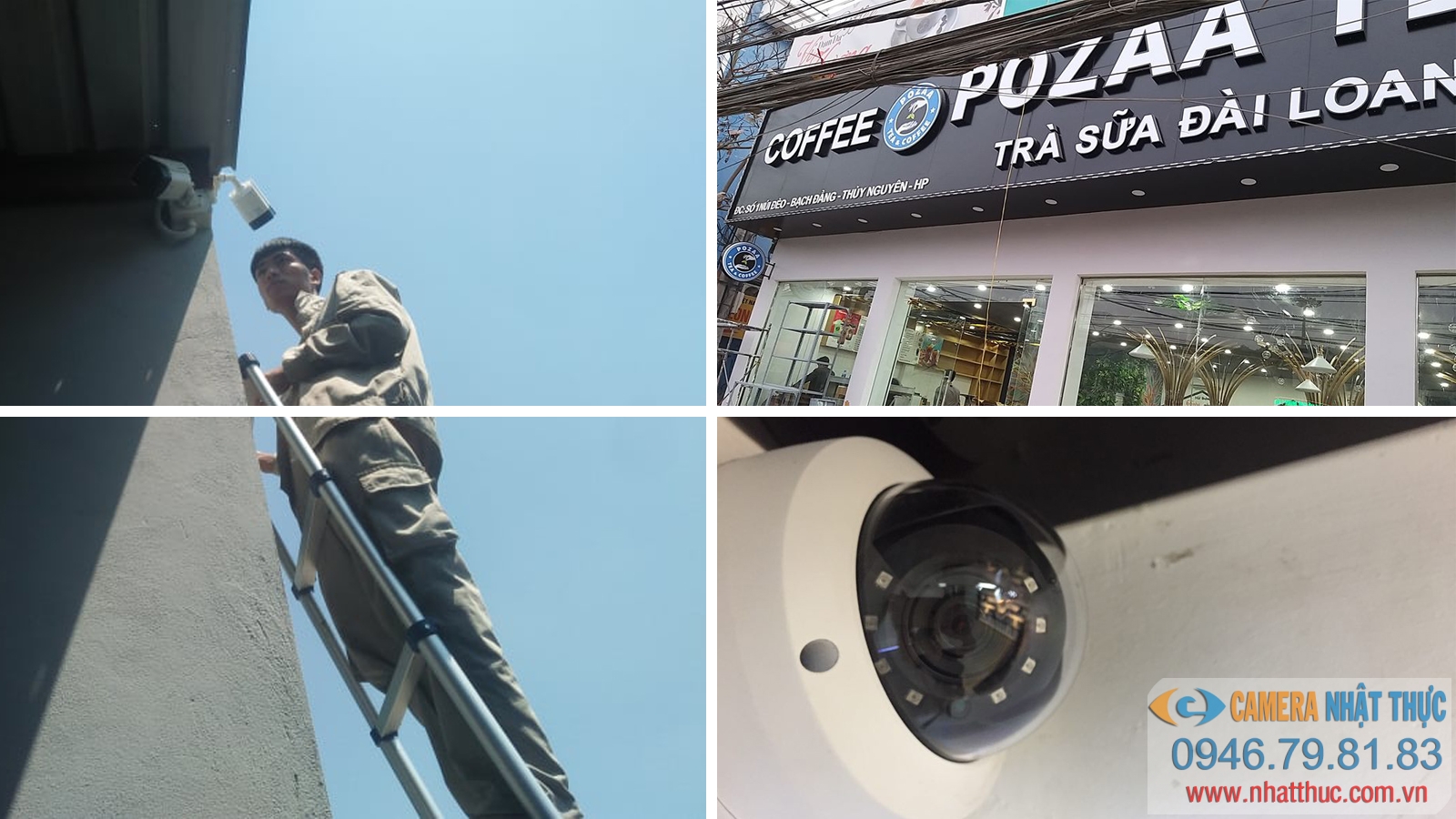 Lắp đặt camera chuỗi cửa hàng trà sữa Pozza