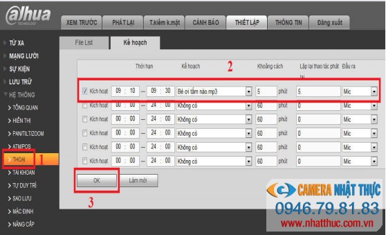 chức năng phát nhạc trên đầu ghi hình