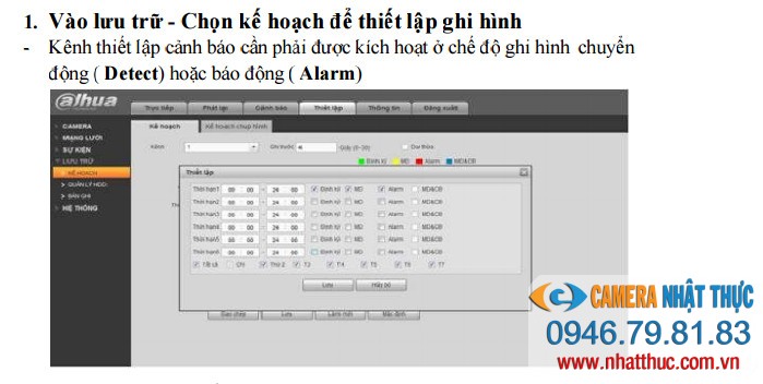 chế độ gửi email thông qua đầu ghi hình dahua