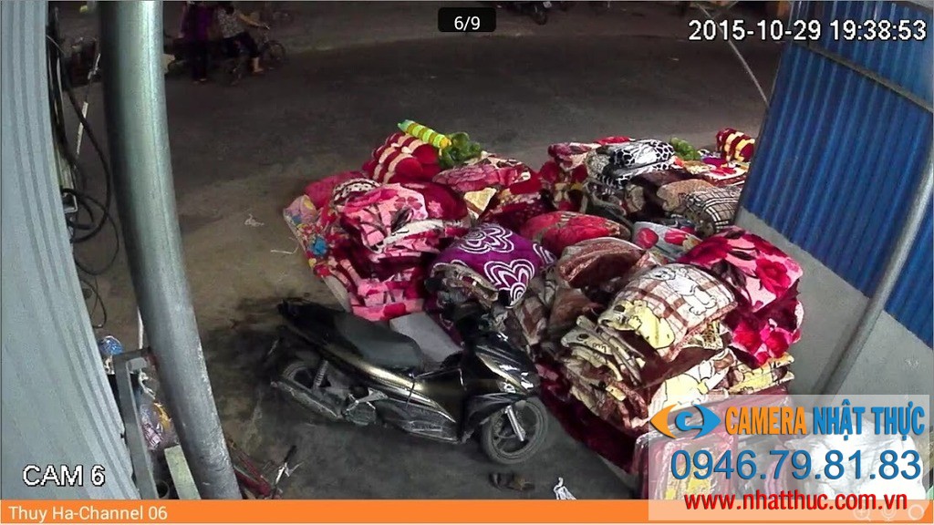 lắp đặt camera cửa hàng chăn ga gối đệm