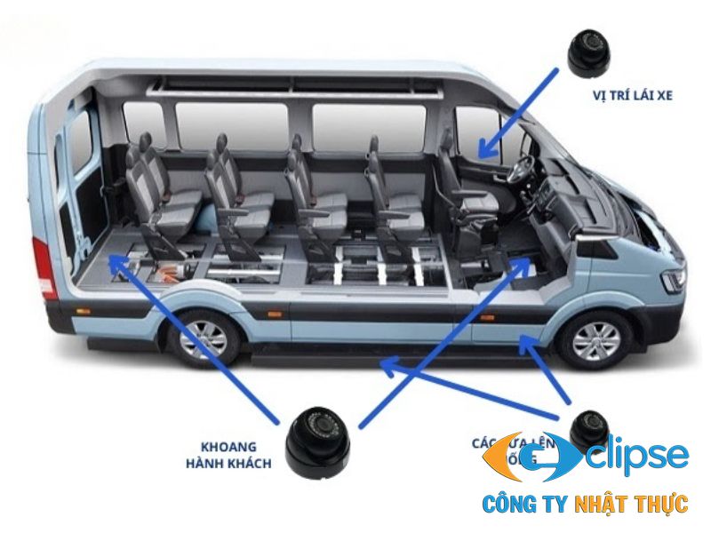 Các vị trí cần lắp camera trên xe 16 chỗ
