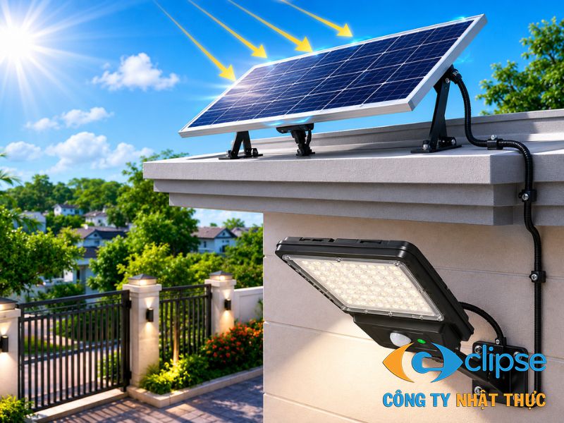 Tấm pin mặt trời cần được gá lắp ở vị trí cao ráo để đón trọn vẹn ánh nắng trong ngày