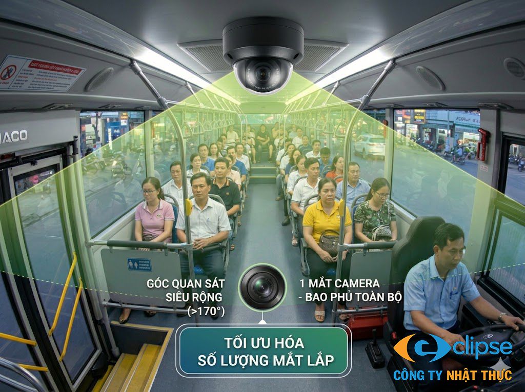 Góc quan sát rộng của camera giúp tối ưu hóa số lượng mắt cần lắp