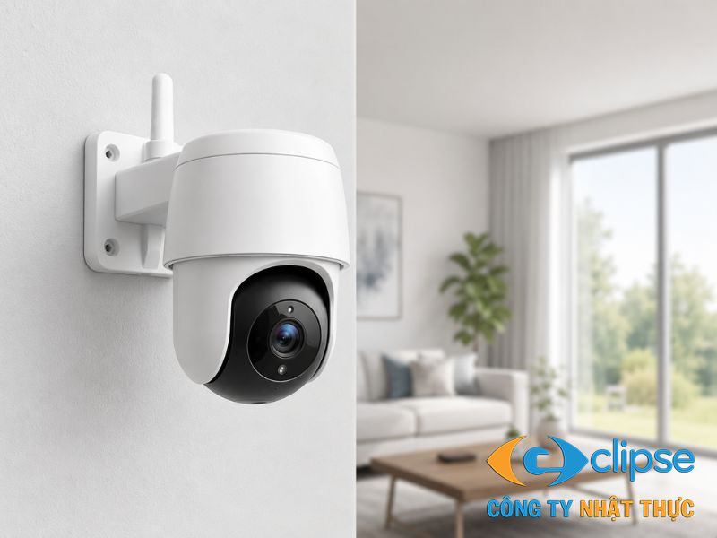 Thấu kính camera quay quét thông minh được gắn cố định trên vách tường