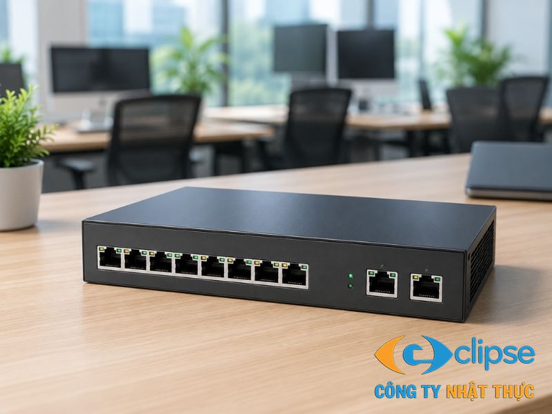 Việc lắp đặt Switch PoE giúp giảm thiểu dây dẫn và đơn giản hóa hệ thống camera IP.