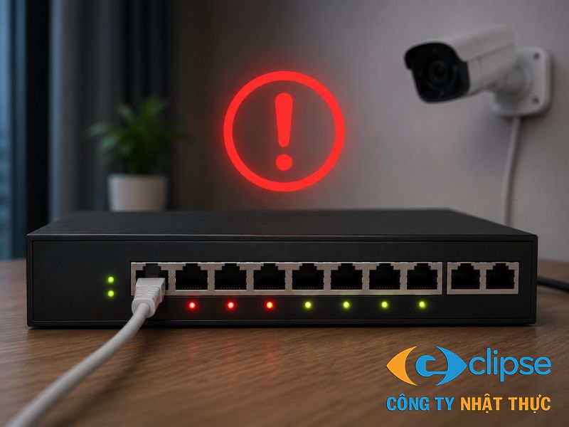 tình trạng switch PoE không nhận thiết bị phần lớn xuất phát từ lỗi quá tải công suất hoặc xung đột tiêu chuẩn cấp nguồn cấp tín hiệu