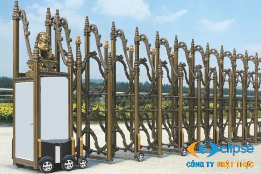 Mẫu cổng xếp inox nghệ thuật (Nhíp hoa văn)