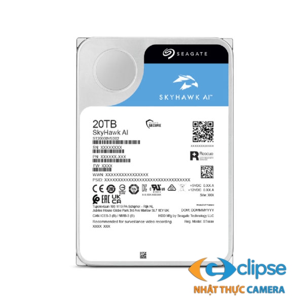 Ổ cứng chuyên dụng 20TB SEAGATE SKYHAWK ST20000VE002