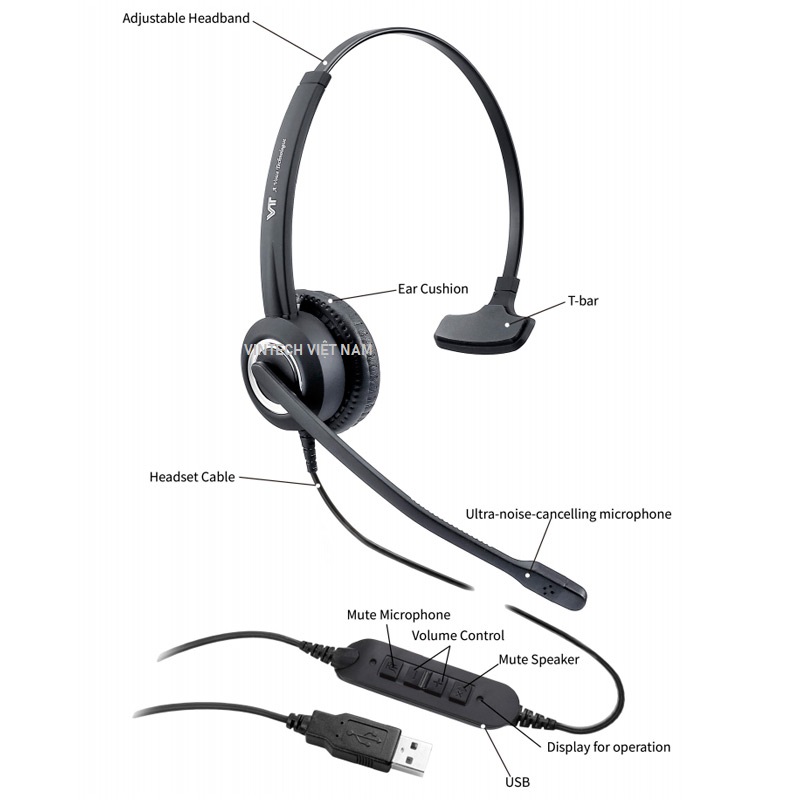 Tai nghe VT6300 UNC USB